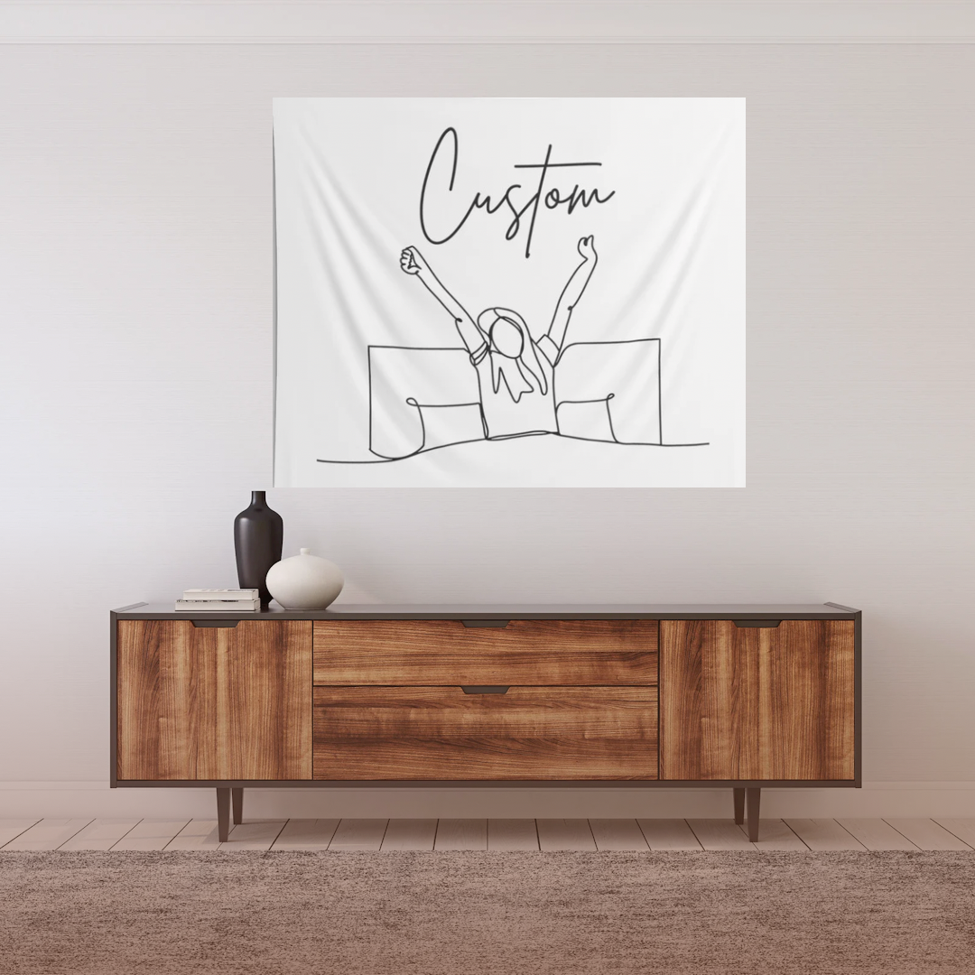 Custom Good Morning Silhouette Wall Tapestry