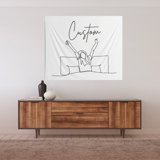 Personalizable Good Morning Silhouette Wall Tapestry