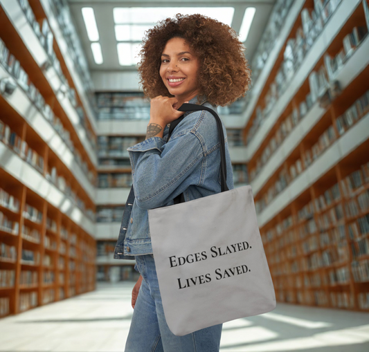 Canvas Tote Bag - Edges Slayed Lives Saved