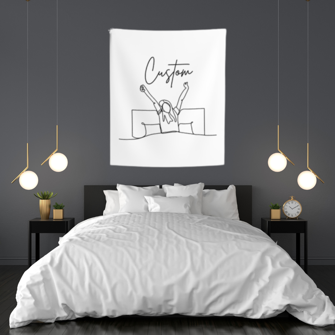 Custom Good Morning Silhouette Wall Tapestry