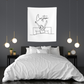 Personalizable Good Morning Silhouette Wall Tapestry