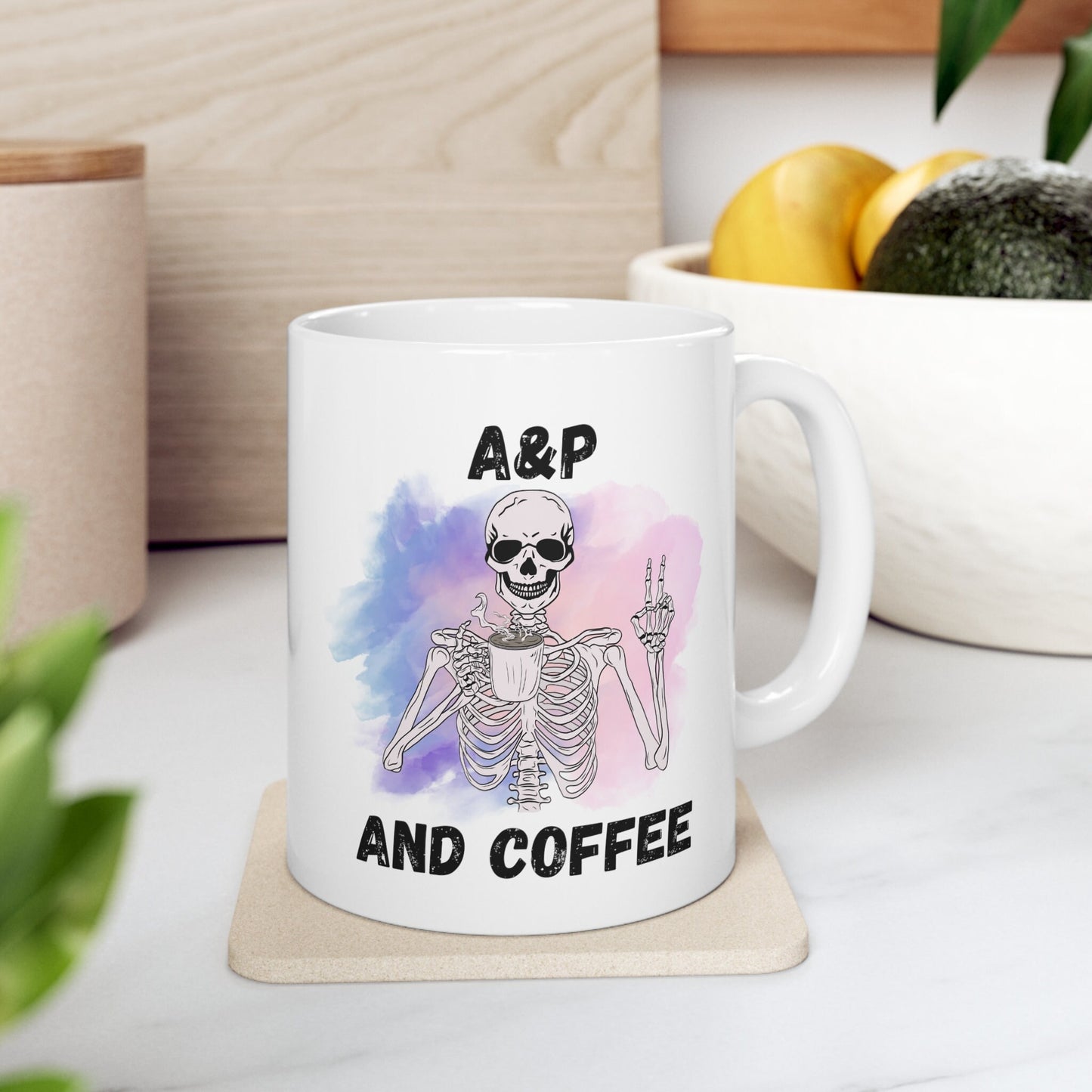 Skeleton Watercolor Mug