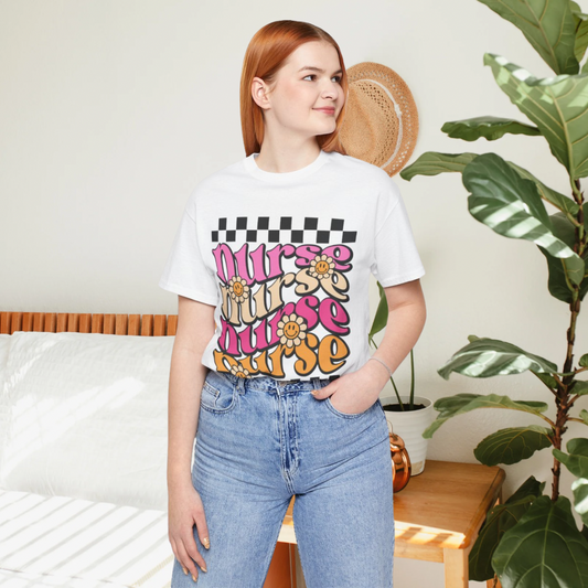 Colorful Retro Nurse T-shirt